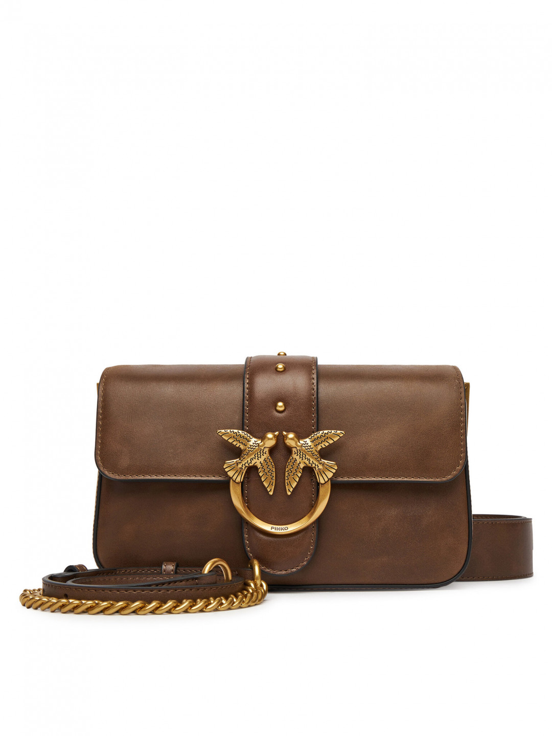 PINKO Kabelka Love One Mini Slouchy Fl PE 25 PLTT 104340 A2C2 Hnědá
